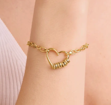 Claire Interlocking Hearts Bracelet in Gold Plating