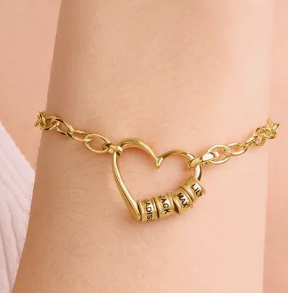 Claire Interlocking Hearts Bracelet in Gold Plating