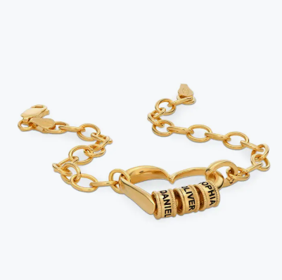 Claire Interlocking Hearts Bracelet in Gold Plating