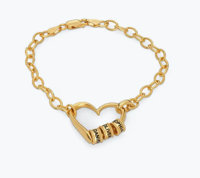 Claire Interlocking Hearts Bracelet in Gold Plating